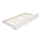 Twin Size Wood Daybed with Twin Size Trundle (White)