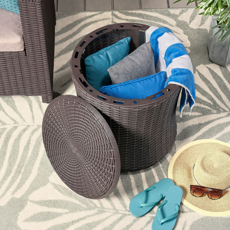 Olivo - Patio Table Outdoor Side Table - Dark Brown