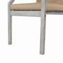 Outdoor Wooden Dinning Set With An Umbrella Hole And Removable Cushions For Patio