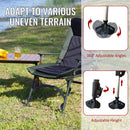 Camping Lounge Chair, Portable Folding Reclining Camping With Adjustable Backrest For Indoor And Outdoor Camping Beach Hiking Fishing - Green / Black