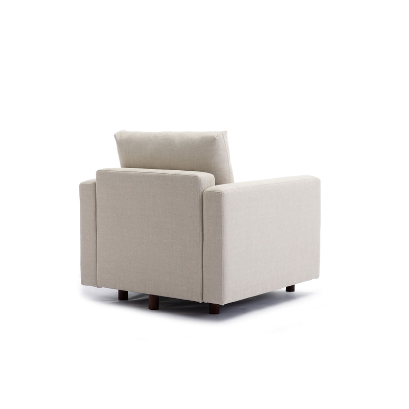 3 Seat Module Sectional Sofa Couch With 1 Ottoman For Living Room, Seat Cushion And Back Cushion Non-Removable And Non-Washable