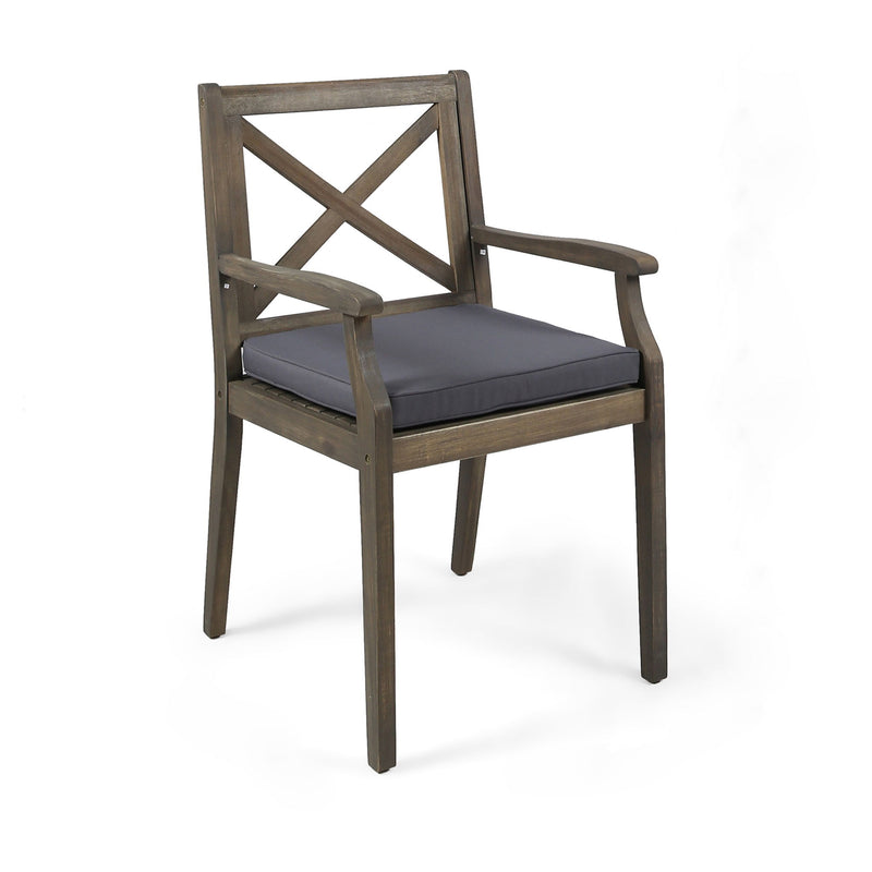 Perla - Dining Chair Set With Cushions 2 Piece - Dark Gray