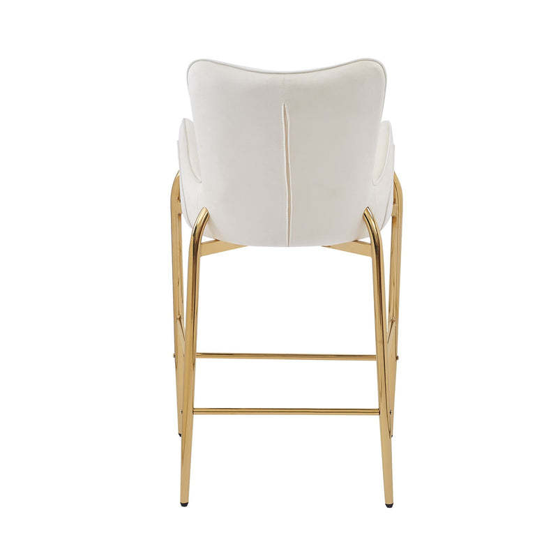 Velvet Fabric Counter Height Bar Stools (Set of 2)