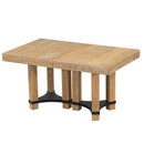 Topmax - 7 Piece Rustic Extendable Dining Table Set With Removable Leaf, 2 Arm Chairs And 4 Armless Chairs