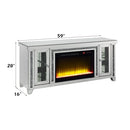 Noralie - TV Stand - Mirrored & Faux Diamonds - Wood - Atlantic Fine Furniture Inc