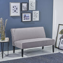 Contemporary Loveseat With Upholstered Fabric And Birch Wood Legs