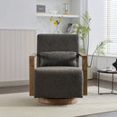 Swivel Modern Upholstered Accent Chair With Armrests