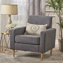 Nebulize - Upholstered Fabric Club Chair With Button Tufted And Square Off Arm And Back