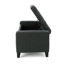 Contemporary Storage Ottoman With Tufted Top - Dark Gray