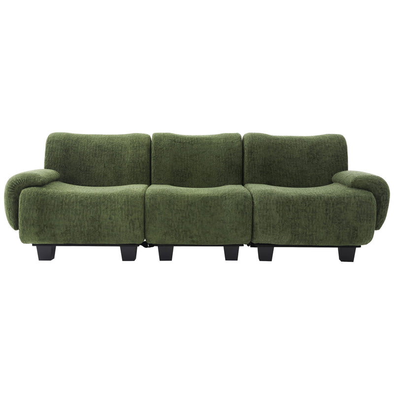 3 Seater Sofa Couch With Curved Armrests