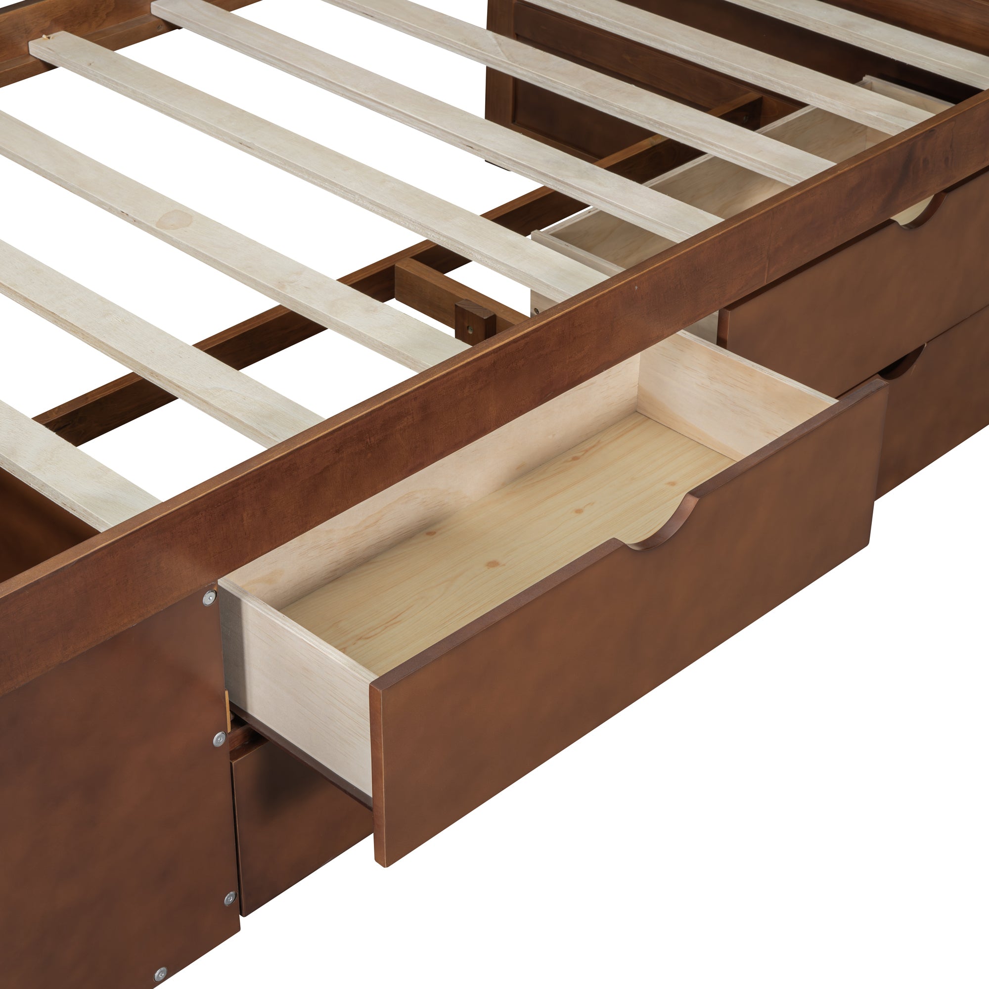 Twin Size Daybed with Drawers and Shelves, Walnut - Atlantic Fine Furniture Melbourne FL