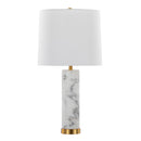 Marabella - Contemporary Marble Table Lamp (Set of 2) - Brass / White