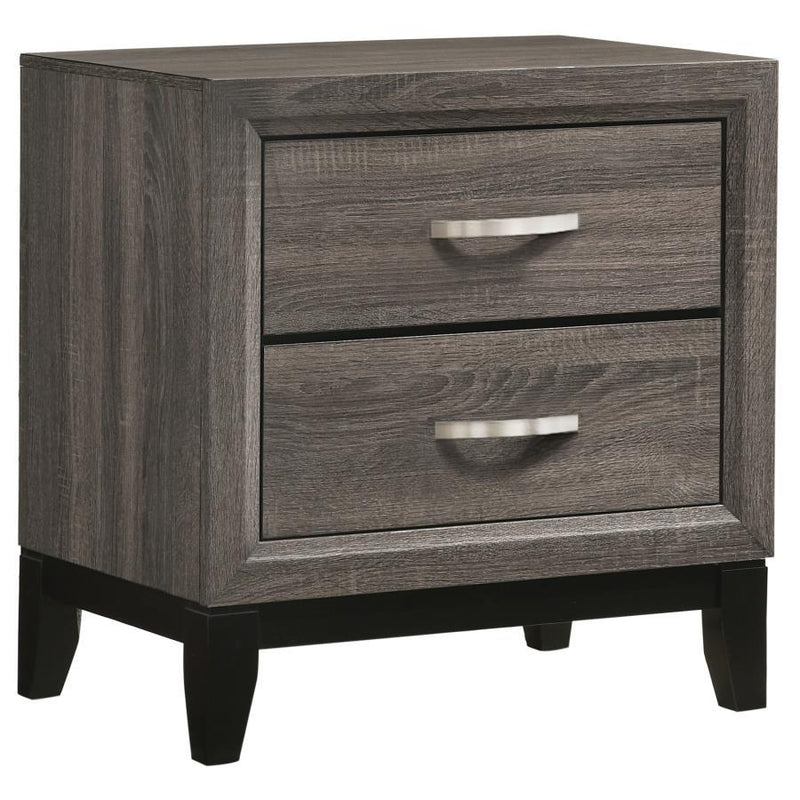 Watson - 2-Drawer Nightstand - Gray Oak And Black