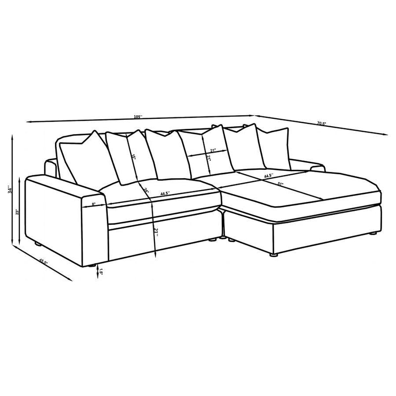 Blaine - Upholstered Reversible Chaise Sectional Sofa