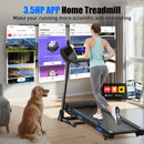 Treadmills For Home, Electric Treadmill With Automatic Incline, Foldable 3.5Hp Workout Running Machine Walking, Double Running Board Shock Absorption Pulse Sensor Bluetooth Speaker App Fitshow - Black