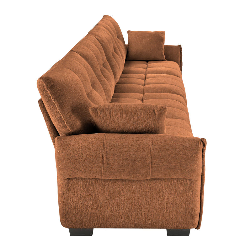 Modern Sofa & Pillows, Textured Cover, High Rebound Cushions