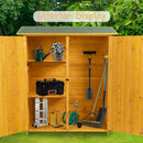 Outdoor Storage Shed With Lockable Door, Tool Storage Shed, Detachable Shelves & Pitch Roof