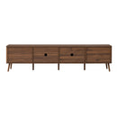 TV Stand For TVs Up To 85" With Fluted Door, Cable Management, Soft-Closing Hinges - Walnut