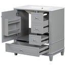 Freestanding Bathroom Vanity With Sink, Soft Close Door, 3 Drawers