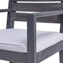 Outdoor 6 Seater Dining Set With Bench - Dark Gray / Light Gray