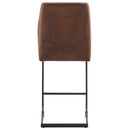 Modern Chairs With Suede Cushions And Black Metal Legs For Dining Room Or Office (Set of 2) - Brown