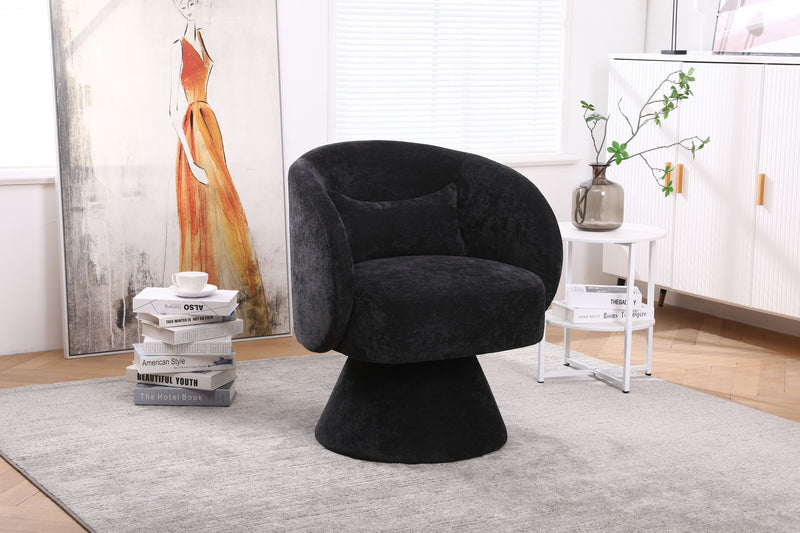 Swivel Accent Chair, Armchair Round Barrel Chair In Fabric For Living Room Bedroom