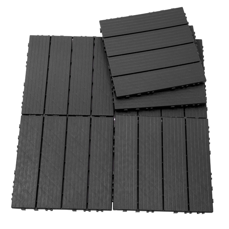 Plastic Interlocking Deck Tiles, Waterproof All Weather Use