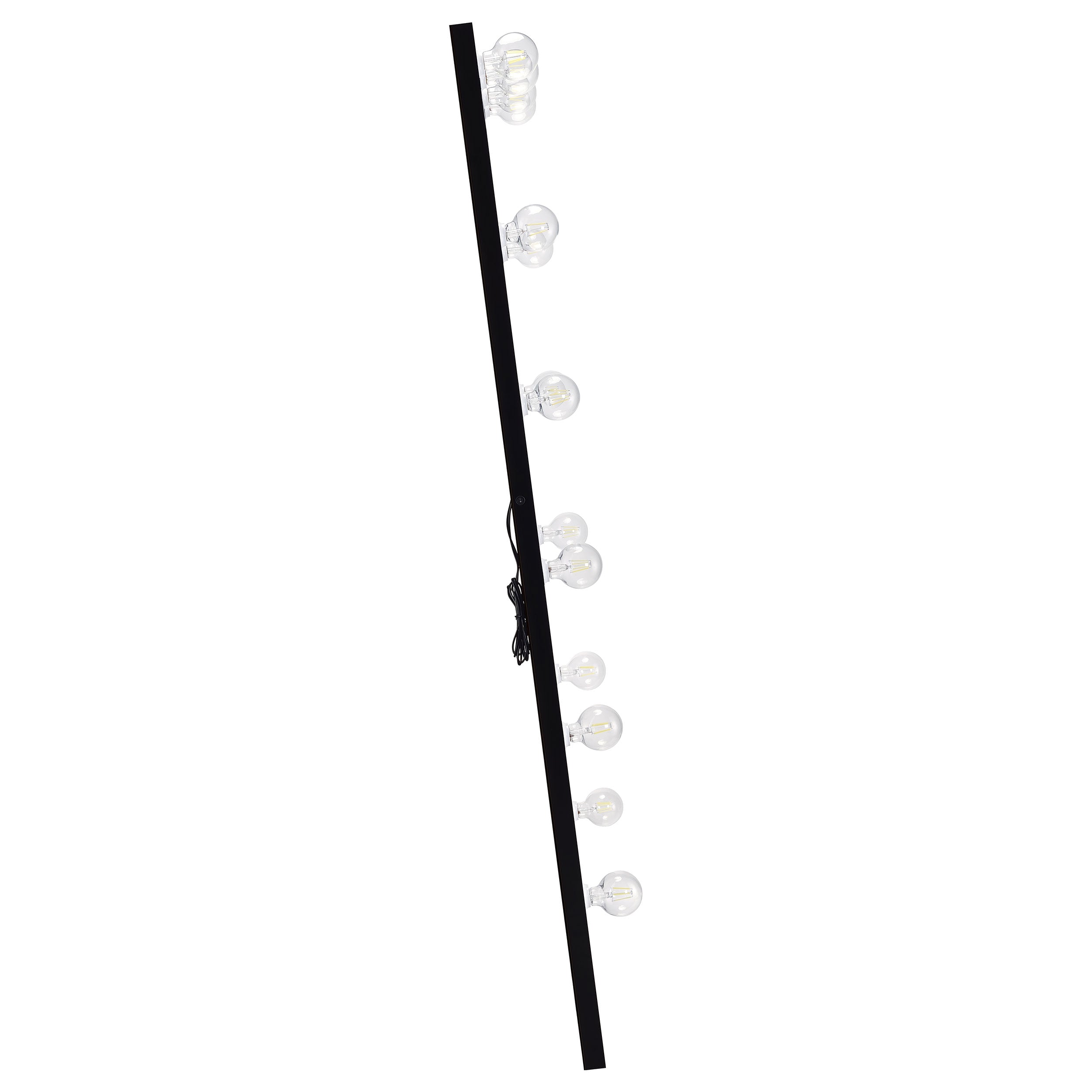 Zayan 32 x 71 Inch Floor Mirror LED Lighting Black Gloss — view 10