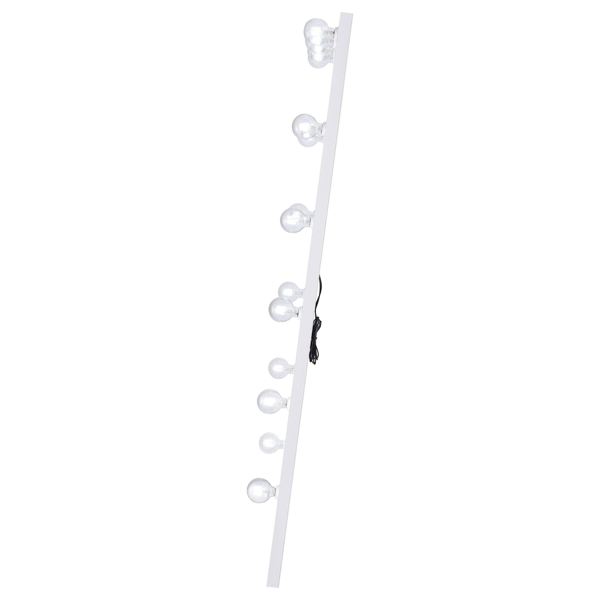 Zayan 32 x 71 Inch Floor Mirror LED Lighting White Gloss — view 7