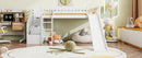 Loft Stairway Bed With 2 Drawers, Convertible Ladder And Slide