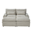 Loveseat Sofa Sectional Convertible With Storage And USB Ports - Gray