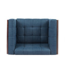 Contemporary Club Chair With Button Tufted Waffle Stitch