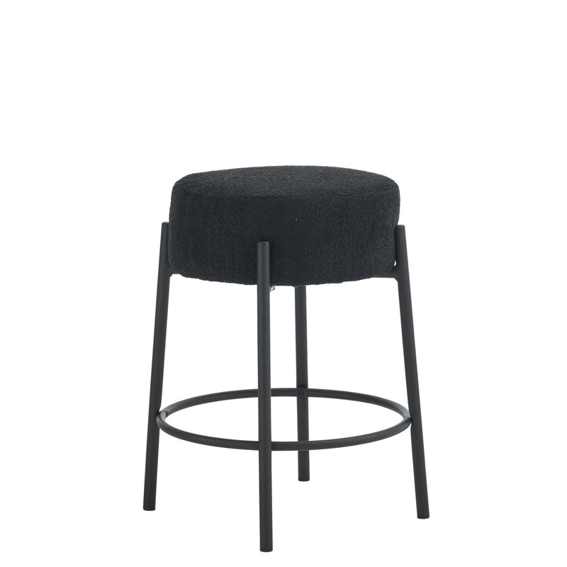 Round Bar Stools (Set of 2), Contemporary Upholstered Dining Stools For Kitchens, Coffee Shops And Bar Stores