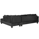 Modern Sectional Sofa With Storage Ottoman, L - Shape Couch With 2 Pillows And Cup Holders