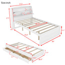 LED Platform Bed With Trundle With Storage Headboard With Drawers