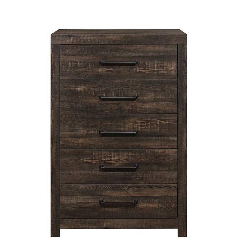 Monica - Chest With Spacious Drawers Bar Handles - Dark Oak