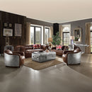 Brancaster - Loveseat - Retro Brown Top Grain Leather & Aluminum - Atlantic Fine Furniture Inc