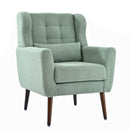 Modern Accent Chair, Teddy Fabric Living Room Chairs Comfy Reading Chair, Mid Century Accent Chair, Lounge Arm Chairs Armchair For Living Room Bedroom - Light Green