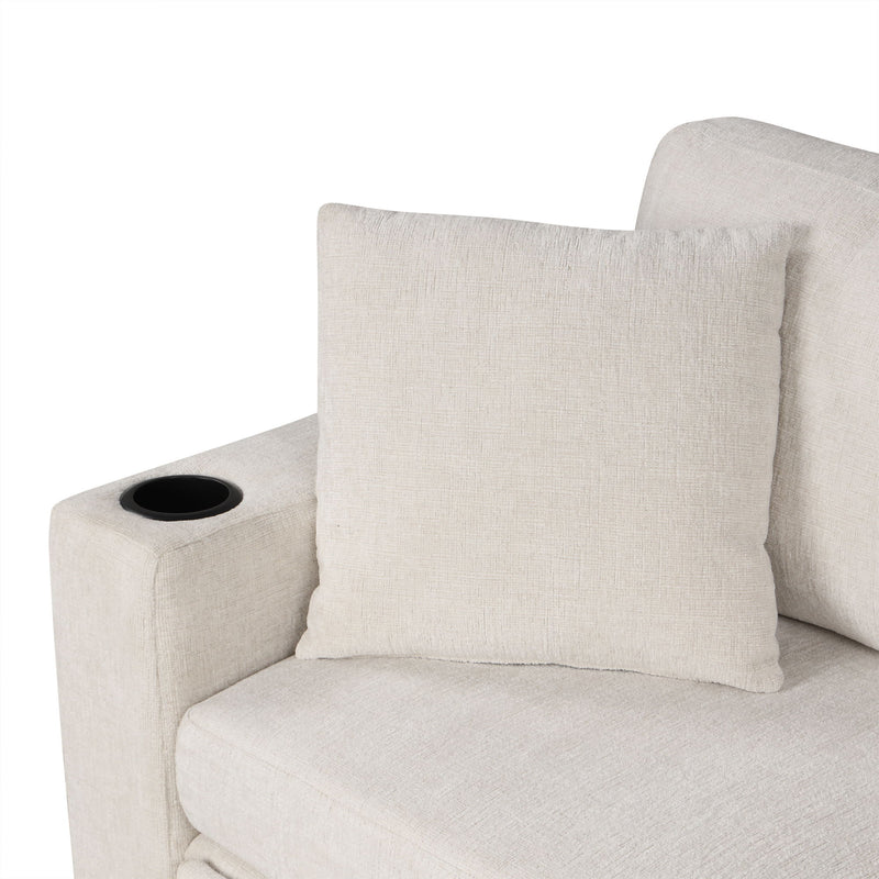Sectional Sofa Convertible Pull-Out Sofa Bed With A Movable Storage Ottoman For Living Room