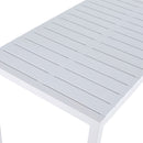 Modern Long Table, UV Resistant And Rust Proof, Pp Tabletop, UV Resistant Powder Coated Metal Legs - Snow White