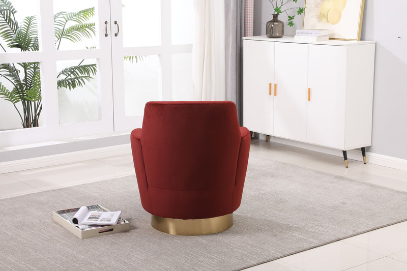 Swivel Barrel Chair, Swivel Accent Chairs Armchair For Living Room, Reading Chairs For Bedroom Comfy, Round Barrel Chairs With Gold Stainless Steel Base