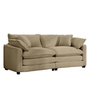 Modern 2 Seater With 4 Pillows, Upholstered Deep Seating Loveseat