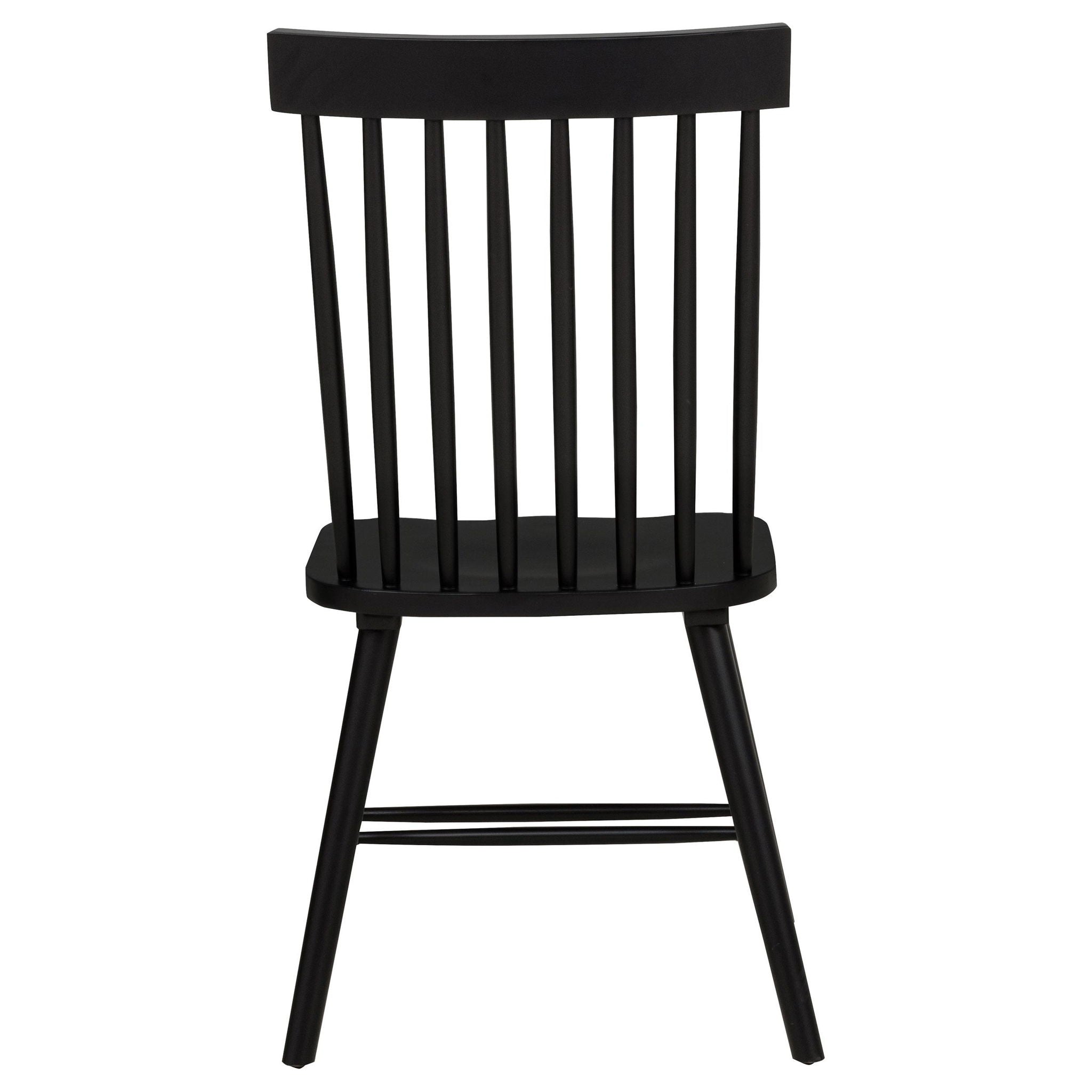 Andrews Windsor Spindle Back Dining Side Chair Black (Set of 2) - Atlantic Fine Furniture Melbourne FL