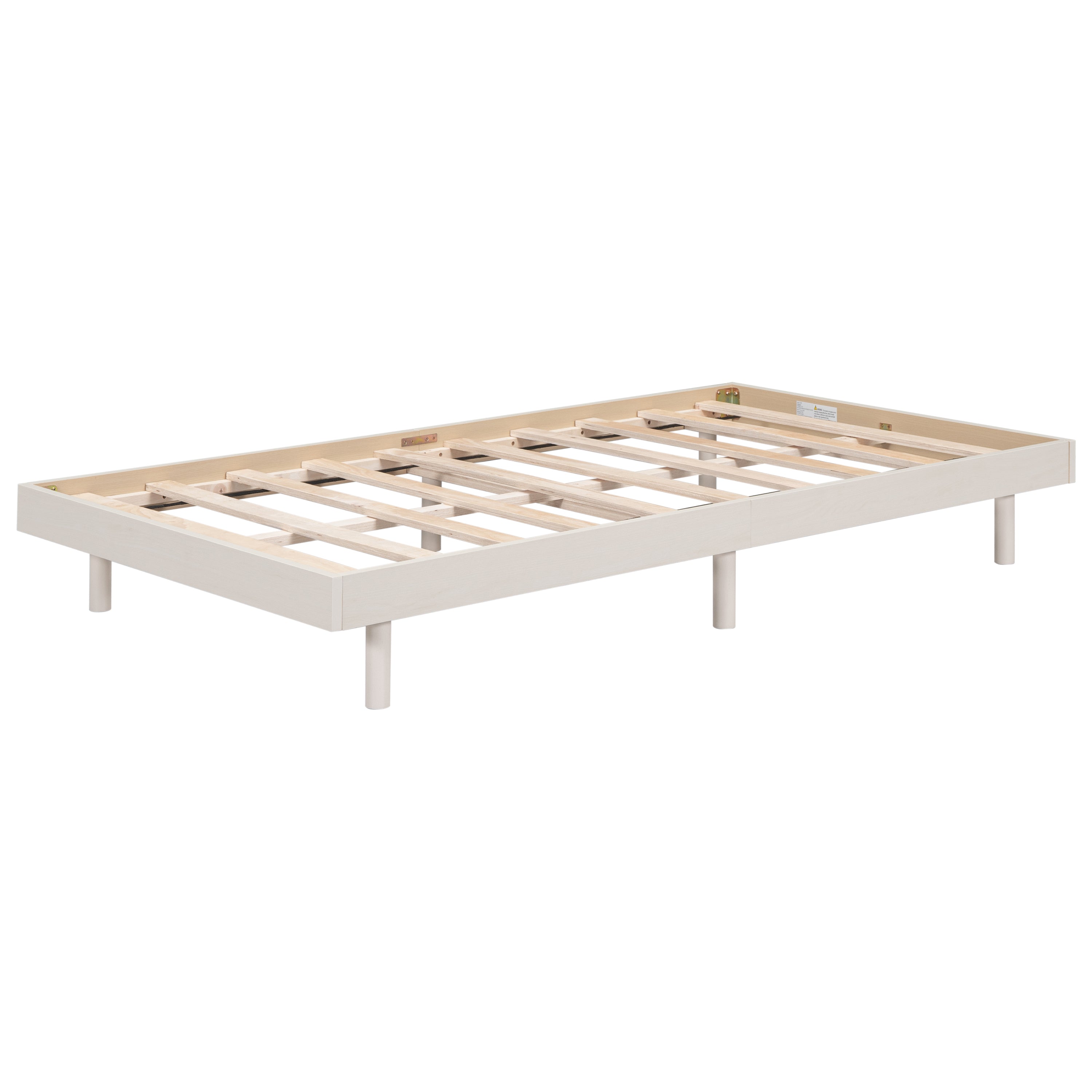 Modern Design Twin Size Floating Platform Bed Frame for White Washed Color - Atlantic Fine Furniture Melbourne FL