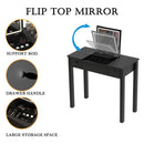 Vanity Table With LED Lights, Flip-Top Mirror And 2 Drawers, Jewelry Storage