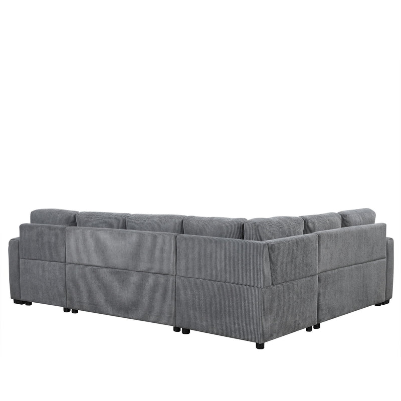 U-Shaped Sofa Sectional Sofa Pull-Out Sofa Bed With A Storage Chaise Lounge, Charging Devices For Living Room