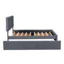 Upholstered Platform Bed With Trundle & Drawers