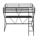 Twin Size Loft Bed with Desk, Ladder and Full-Length Guardrails, X-Shaped Frame, Black(Old SKU: MF297073AAB)
