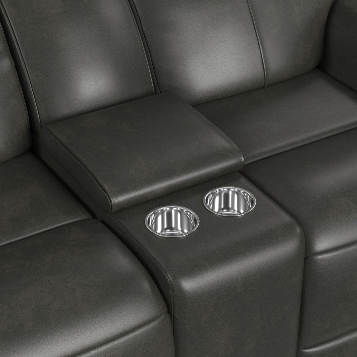 Mustang P3 Loveseat With Console in Dark Brown by Elements International, view 13