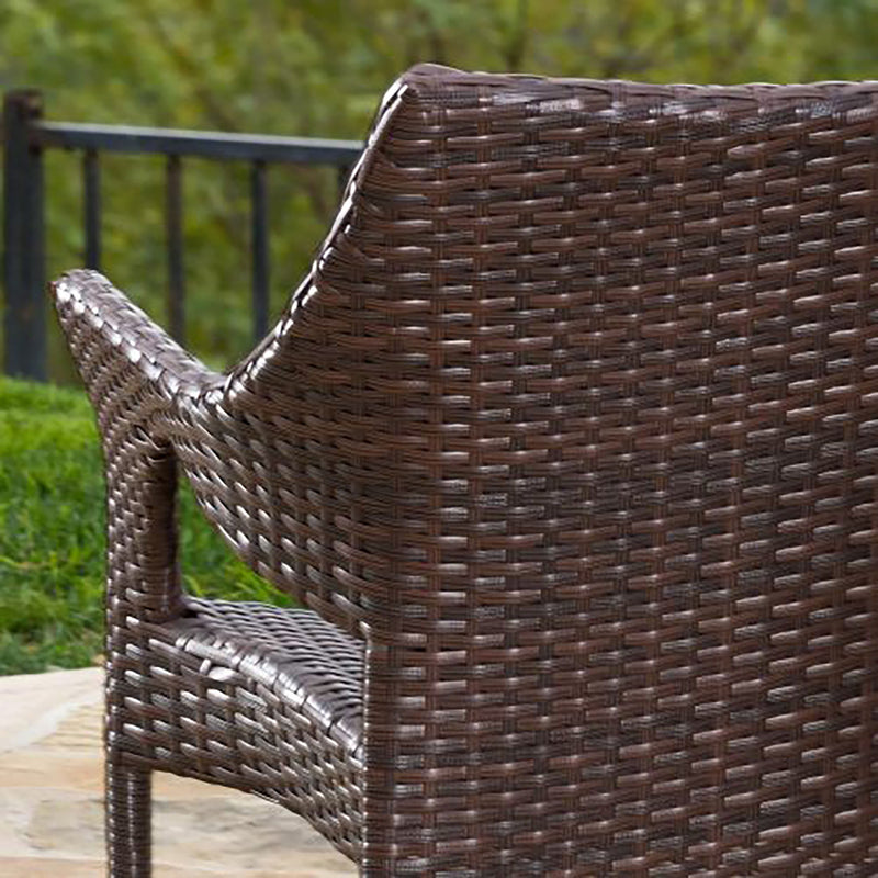Rattan Dining Chair With Wicker Stacking - Brown